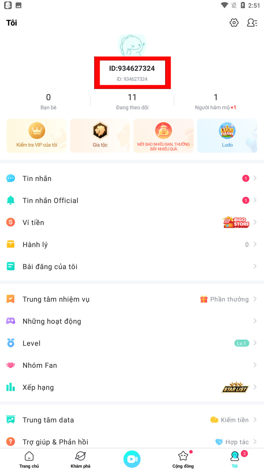 Check ID tài khoản